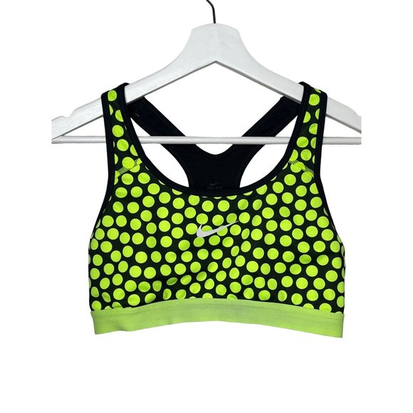 Nike Other - Nike Womens Sports Bra Black Green Size Large Unpadded Stretch Pullover Running